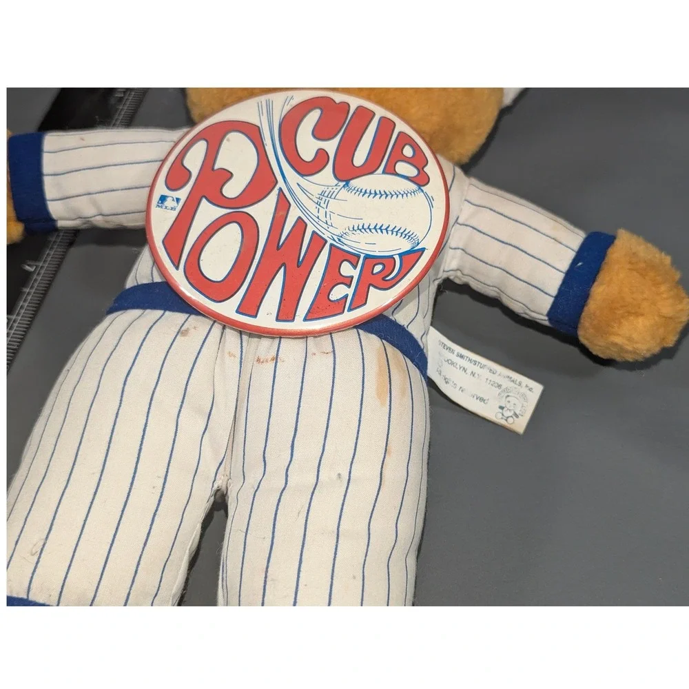 Vintage Steven Smith Chicago Cubs Cub Power Plush Bear MLB Baseball Pinstripe